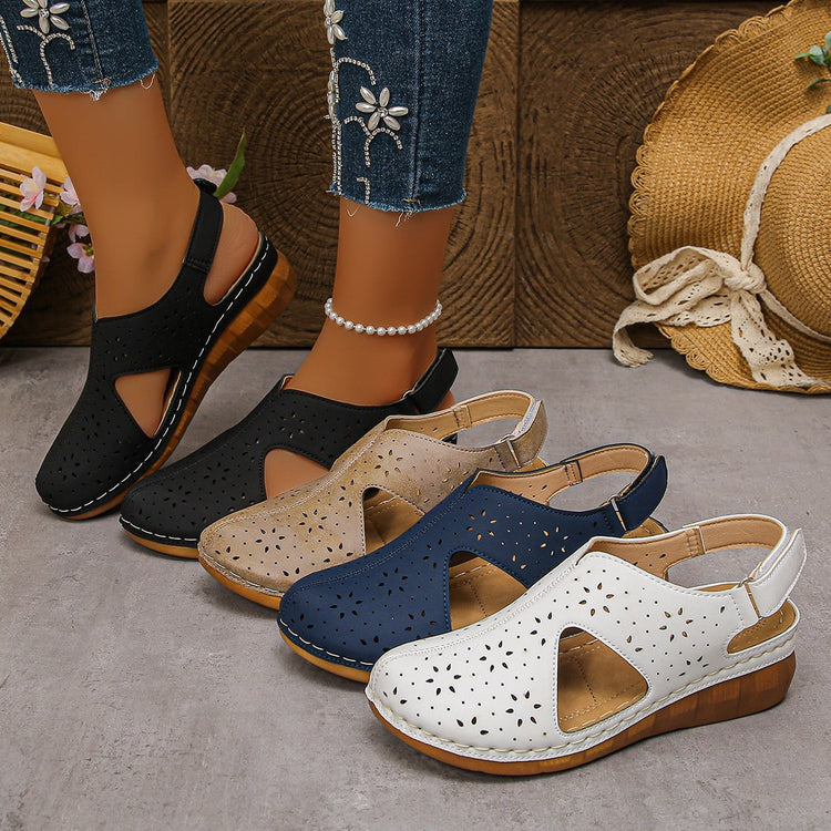 Women's Wedge Sandals with Velcro Straps