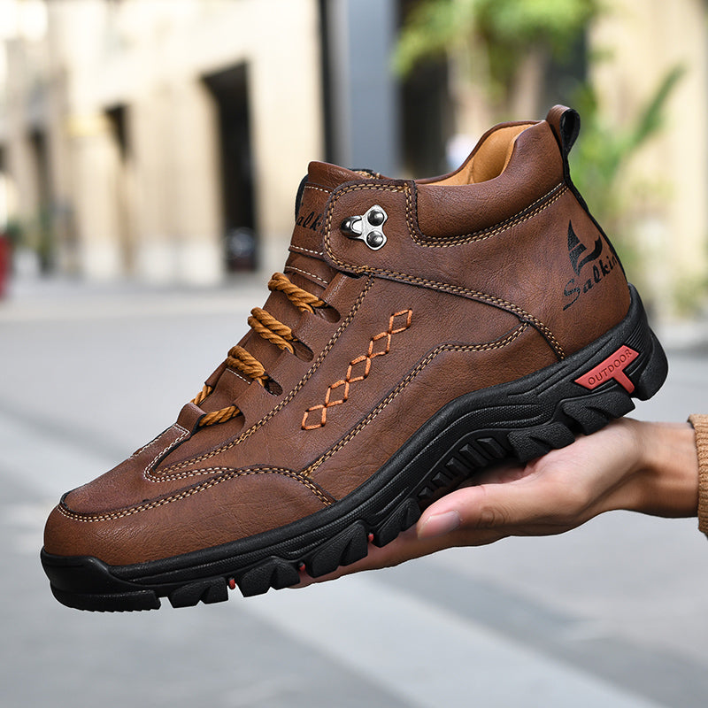 ⏰Last Day 70% OFF 🔥 Men’s Leather Driving Boots–Pressure Relief, Waterproof, Slip-Resistant, Wide Toe, Arch&Ankle Support for Everyday & Travel