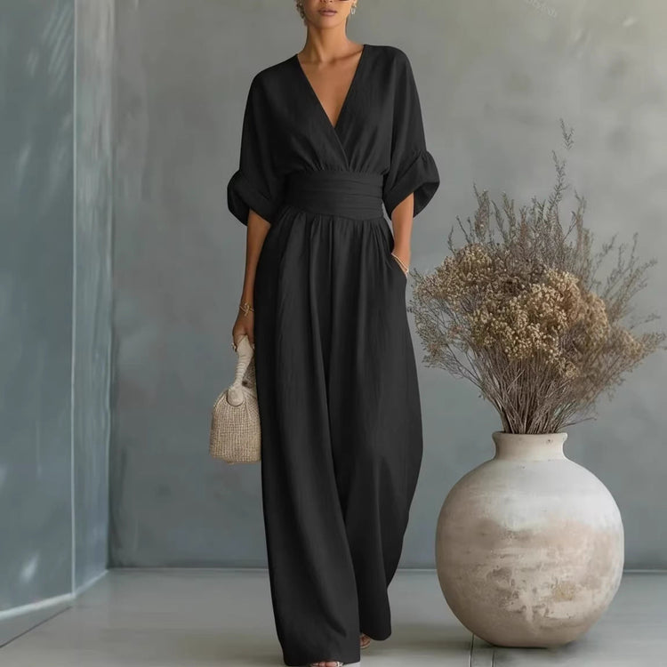 Fashion V-neck Waist Jumpsuit