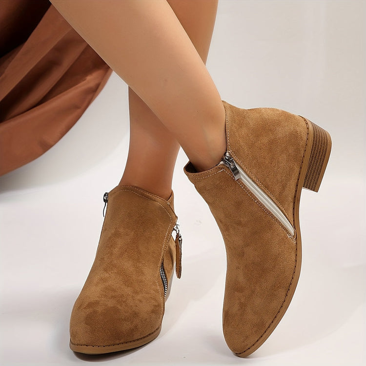 Seren - elegant pointed ankle boots with heel and zipper