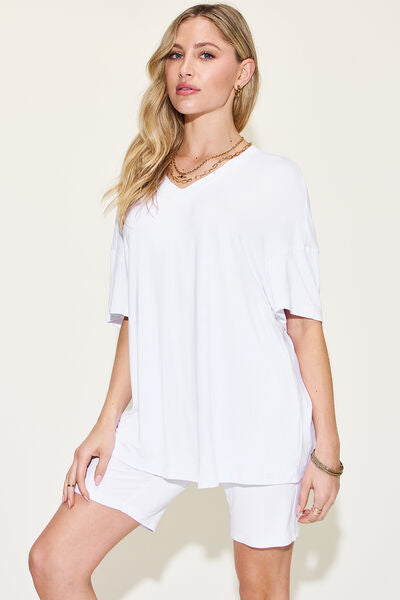 Women's Soft Rayon V-Neck Lounge Set