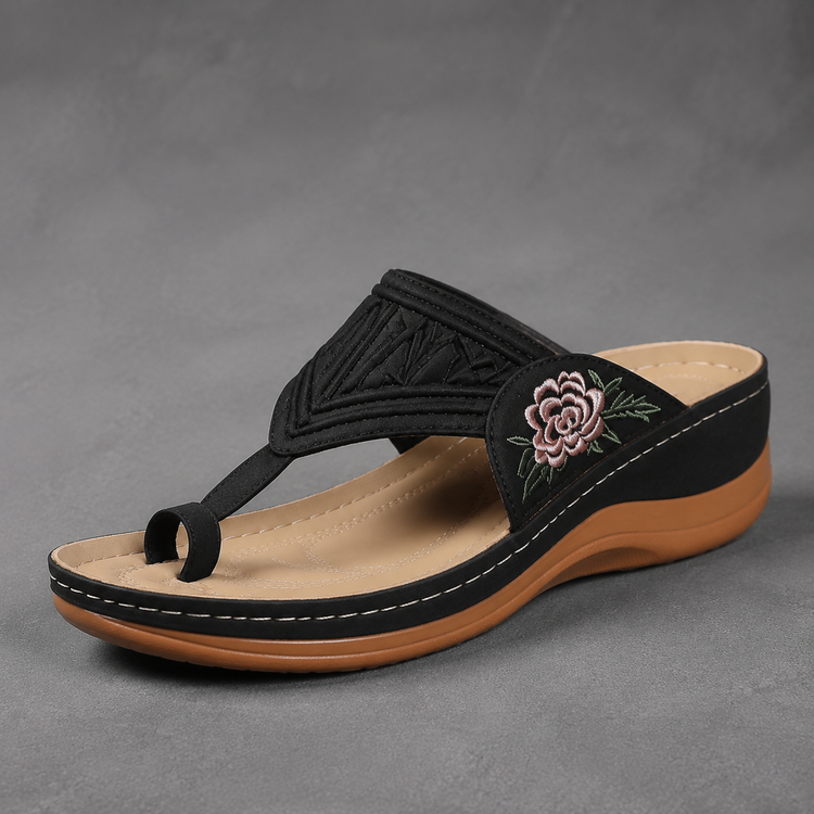 ⏰Last Day 70% OFF 🔥 Women's Floral Embroidered Comfort Sandals