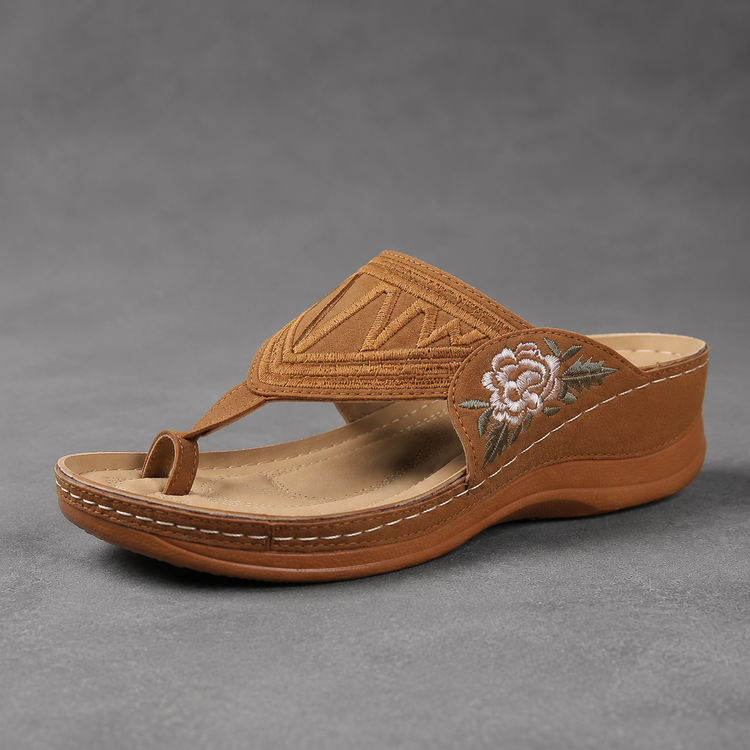 ⏰Last Day 70% OFF 🔥 Women's Floral Embroidered Comfort Sandals