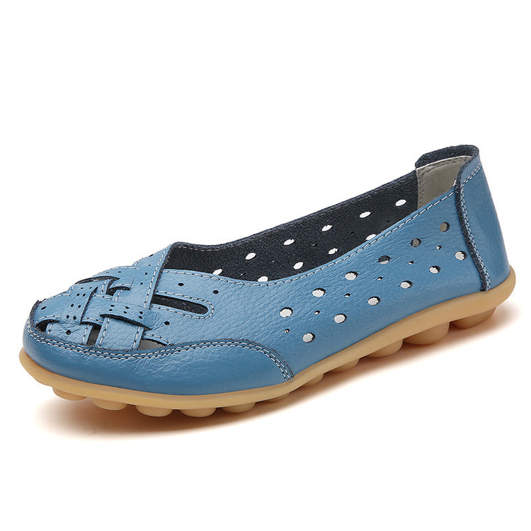 Women's breathable slip-on flats with cutouts