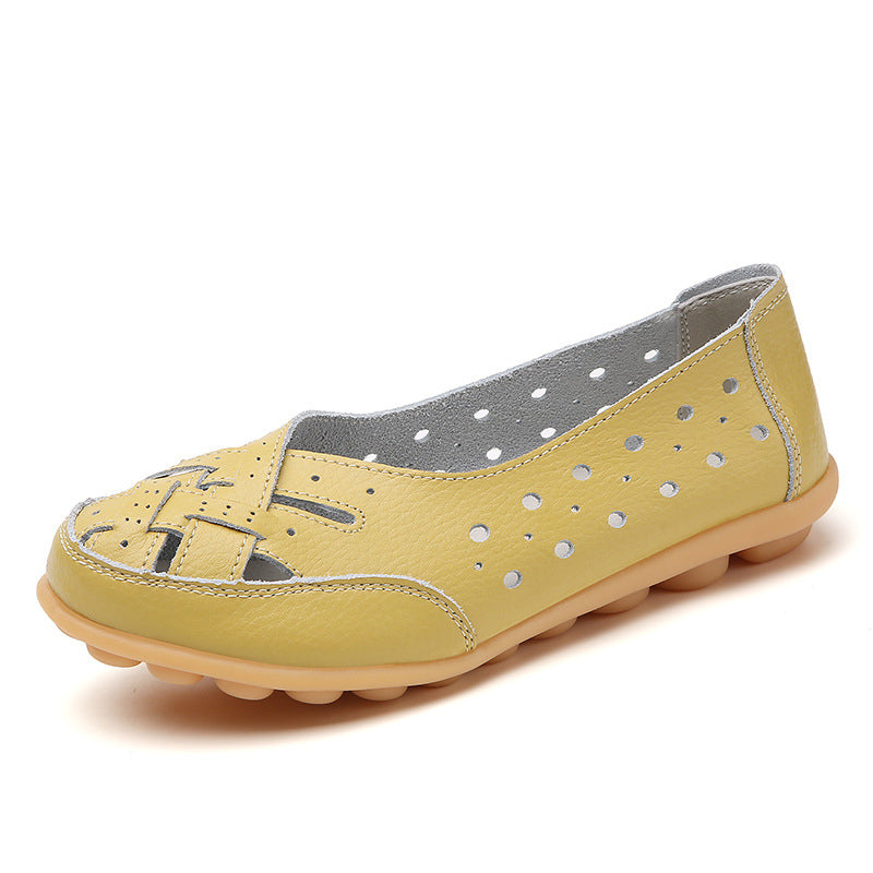 Women's breathable slip-on flats with cutouts