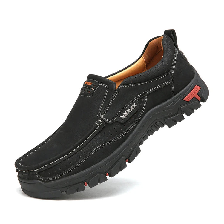 Mitchell Shoes Men's Non-slip Walking Leather Lightweight Breathable Casual Loafers