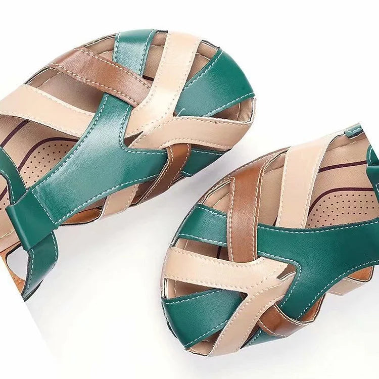 ⏰Last Day 70% OFF 🔥 TOPSFANO® Women's Colorblock Casual Sandals