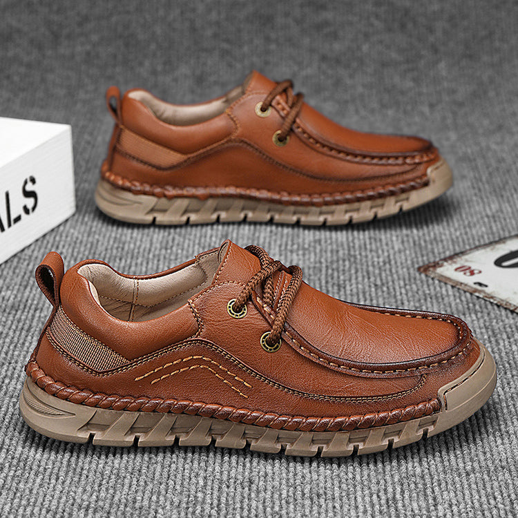 💥💥Men's Casual Comfortable Wear-Resistant Non-Slip Genuine Leather stitched Futian Shoes