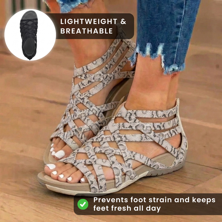 Gladiator Sandals - Multi-Strap Ankle Design