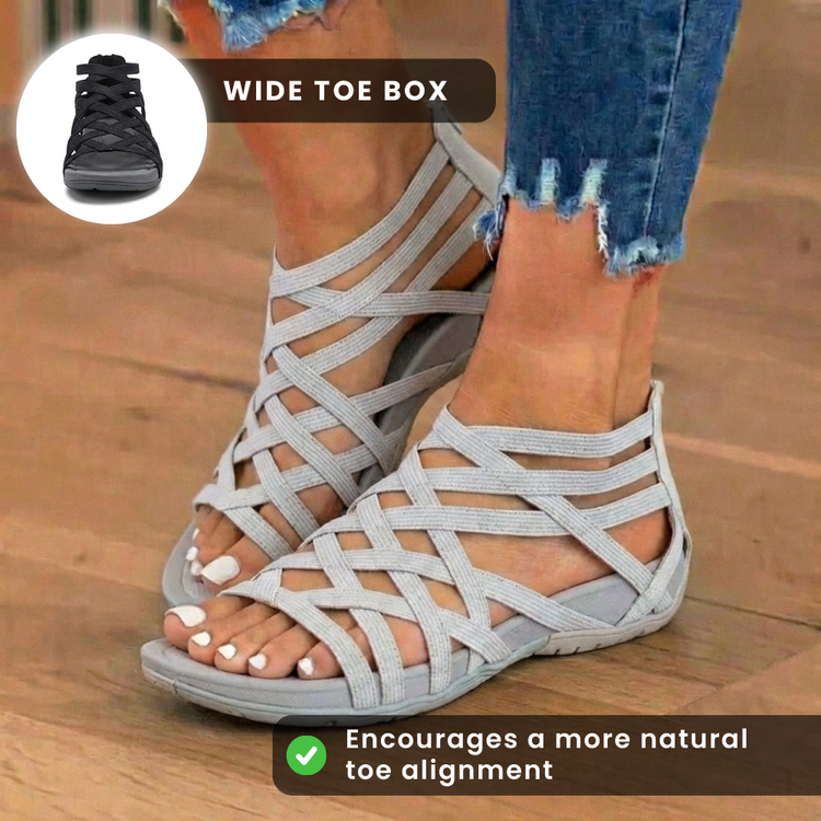 Gladiator Sandals - Multi-Strap Ankle Design