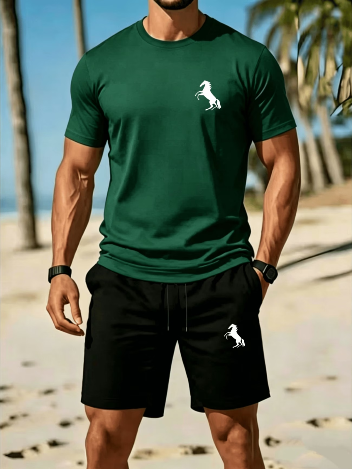 Casual summer t-shirt and shorts set for men