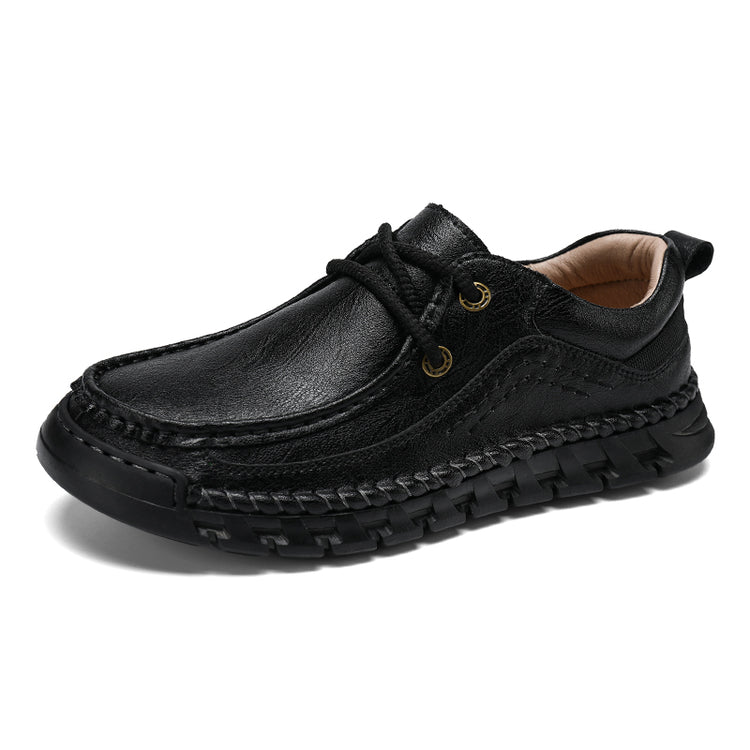 💥💥Men's Casual Comfortable Wear-Resistant Non-Slip Genuine Leather stitched Futian Shoes
