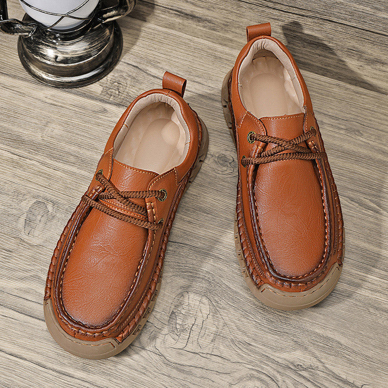 💥💥Men's Casual Comfortable Wear-Resistant Non-Slip Genuine Leather stitched Futian Shoes