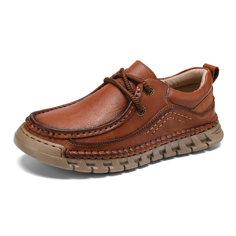 💥💥Men's Casual Comfortable Wear-Resistant Non-Slip Genuine Leather stitched Futian Shoes