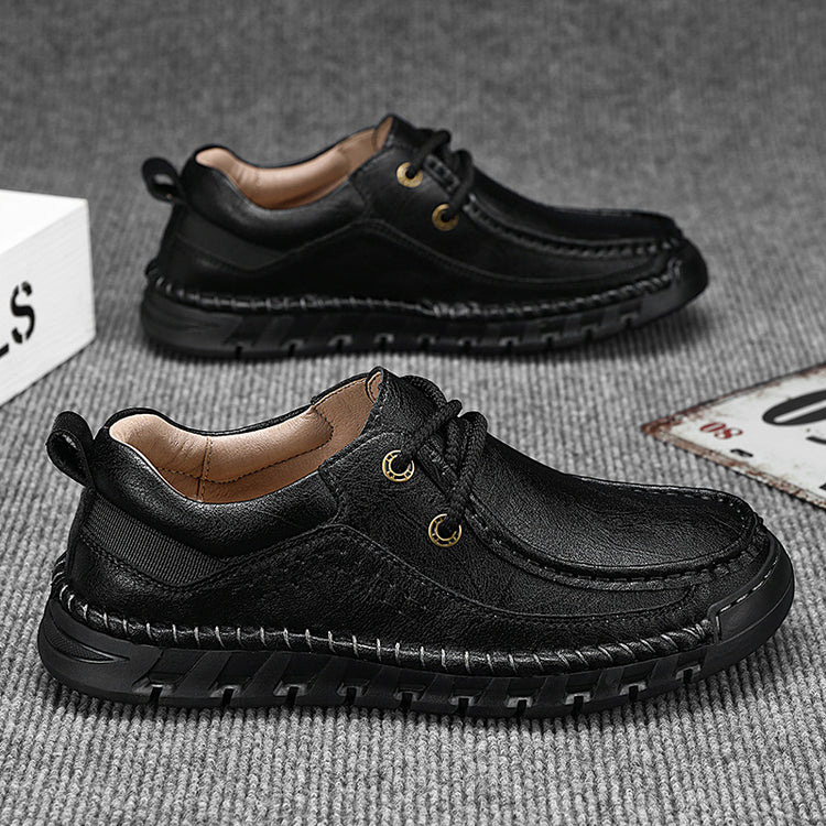 💥💥Men's Casual Comfortable Wear-Resistant Non-Slip Genuine Leather stitched Futian Shoes