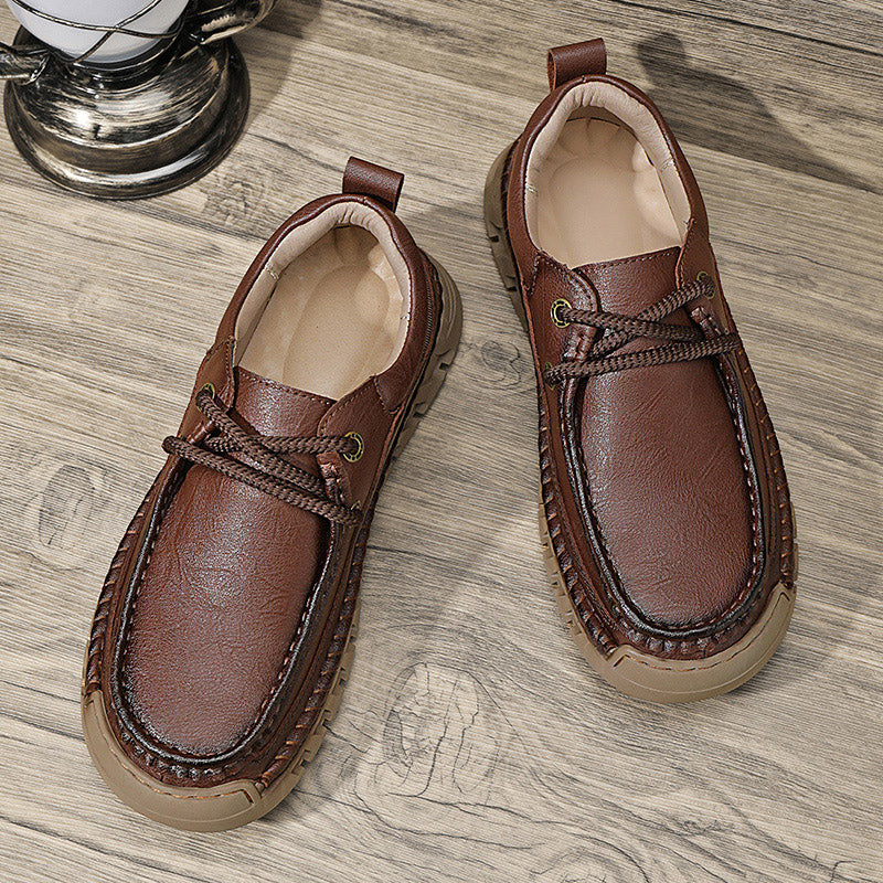 💥💥Men's Casual Comfortable Wear-Resistant Non-Slip Genuine Leather stitched Futian Shoes