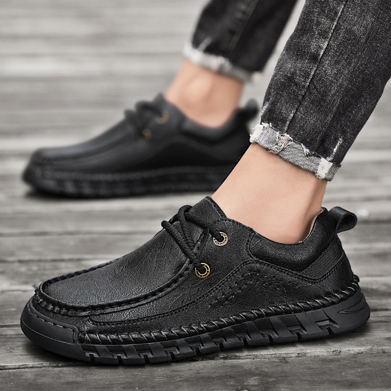 💥💥Men's Casual Comfortable Wear-Resistant Non-Slip Genuine Leather stitched Futian Shoes