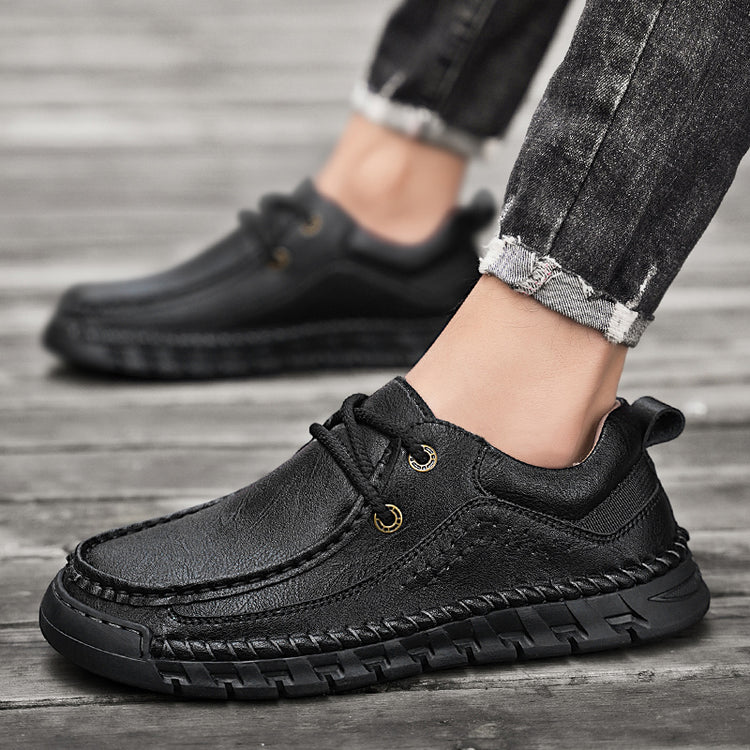 💥💥Men's Casual Comfortable Wear-Resistant Non-Slip Genuine Leather stitched Futian Shoes