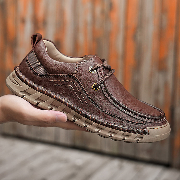 💥💥Men's Casual Comfortable Wear-Resistant Non-Slip Genuine Leather stitched Futian Shoes
