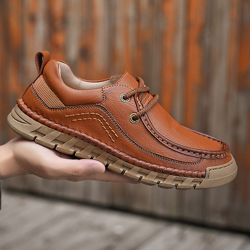 💥💥Men's Casual Comfortable Wear-Resistant Non-Slip Genuine Leather stitched Futian Shoes