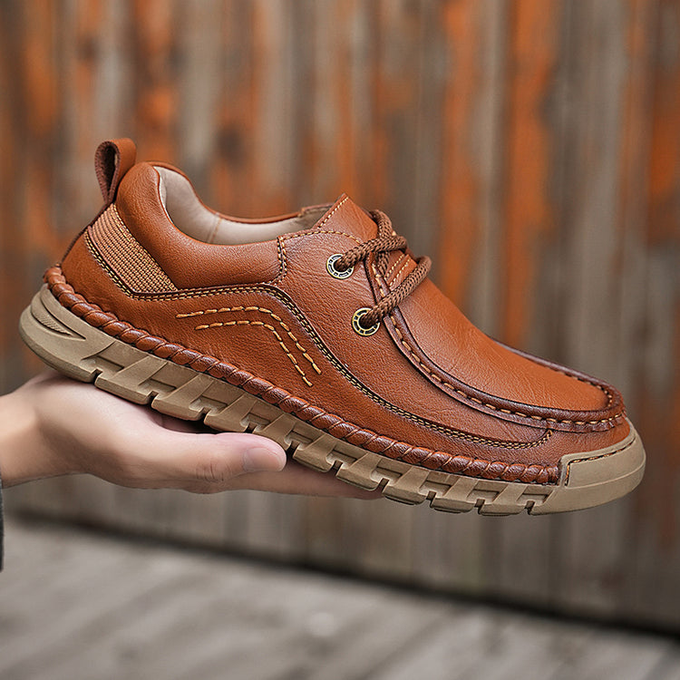 💥💥Men's Casual Comfortable Wear-Resistant Non-Slip Genuine Leather stitched Futian Shoes