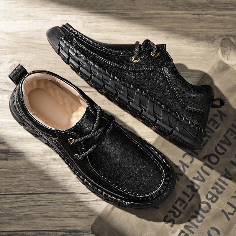 💥💥Men's Casual Comfortable Wear-Resistant Non-Slip Genuine Leather stitched Futian Shoes