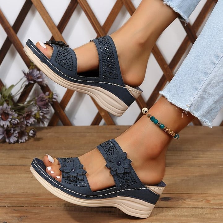 ⏰Last Day 70% OFF 🔥 Floral Wedge Platform Sandals