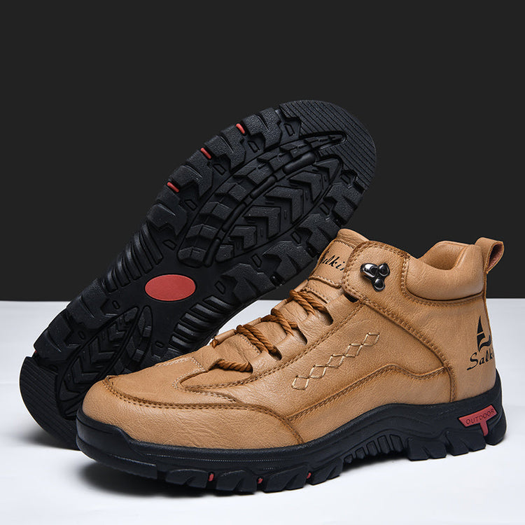 ⏰Last Day 70% OFF 🔥 Men’s Leather Driving Boots–Pressure Relief, Waterproof, Slip-Resistant, Wide Toe, Arch&Ankle Support for Everyday & Travel