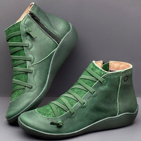 Harper | Ankle Boots Lace Up Side Zip
