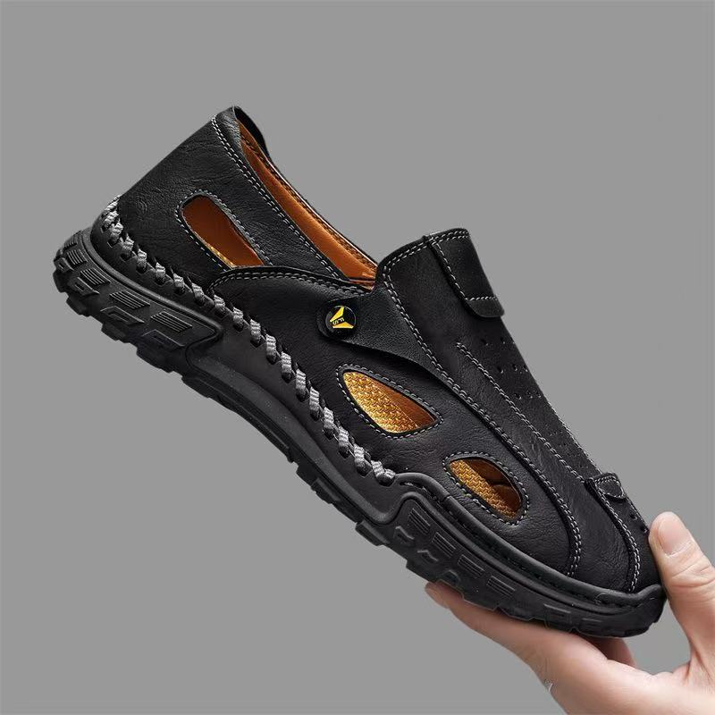 ⏰Last Day 70% OFF 🔥 TOPSFANO®Men's Genuine Leather Breathable Slip-on Sandals