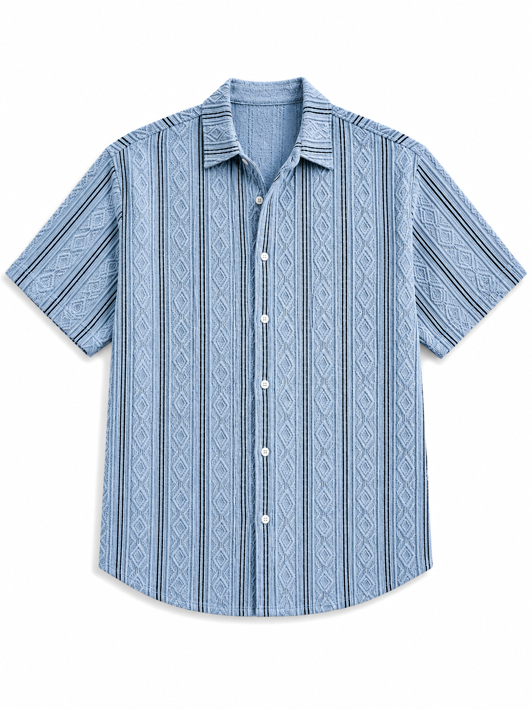 Casual, structured, breathable men's shirt with short sleeves and collar