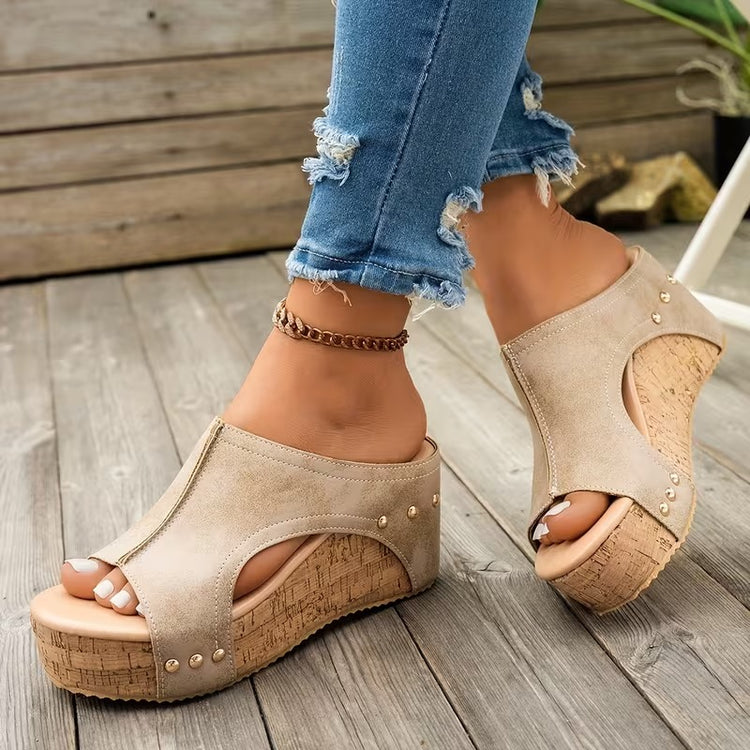 norvellora women's sandals with padded wedge heel