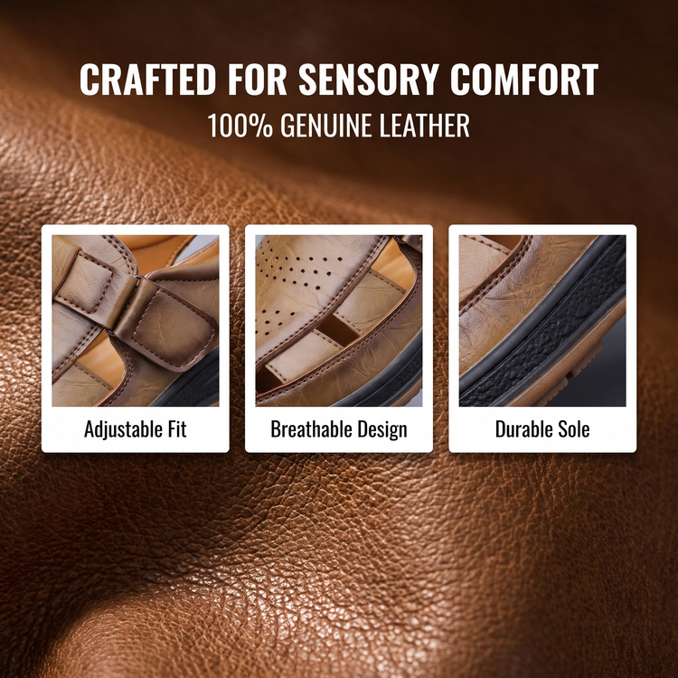 ⏰Last Day 70% OFF 🔥 TOPSFANO®Men's Genuine Leather Breathable Sandals