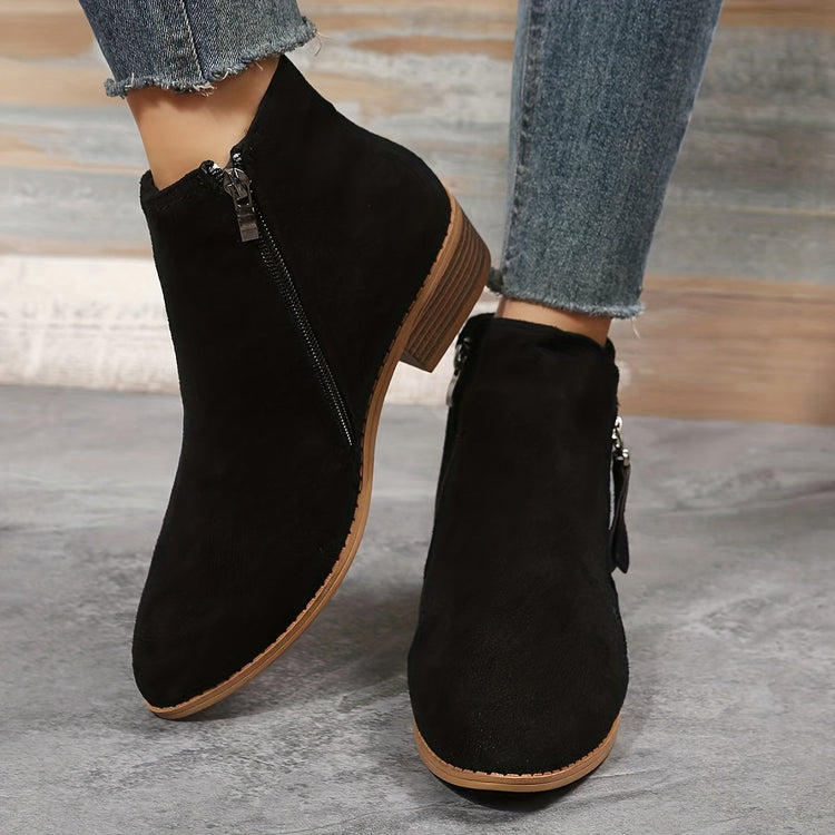 Seren - elegant pointed ankle boots with heel and zipper
