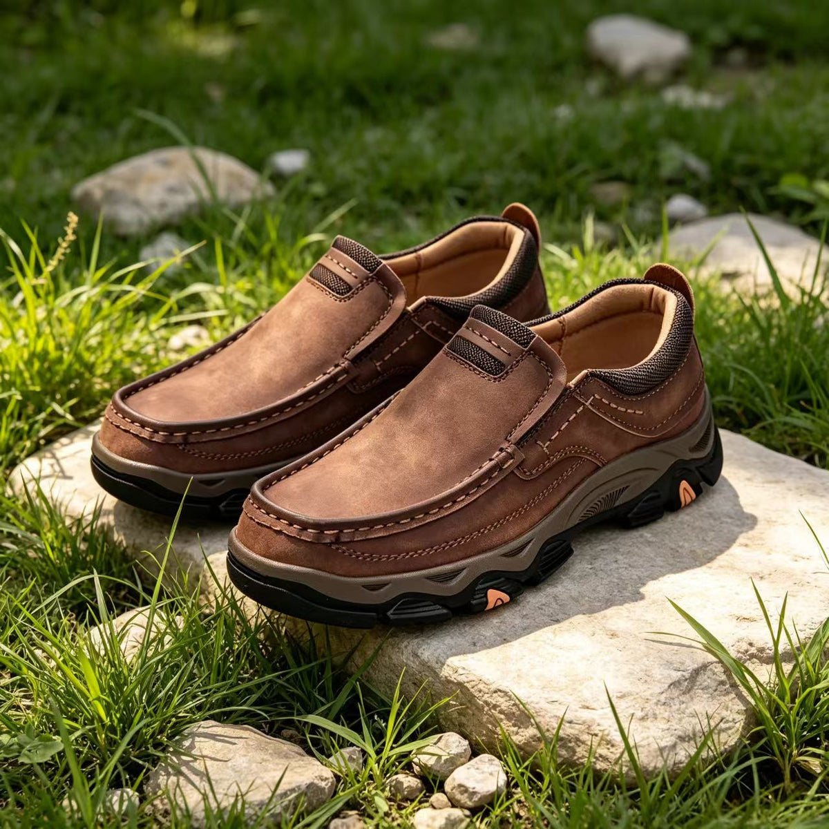 ⏰Last Day 70% OFF 🔥 TOPSFANO Men’s Outdoor stitched Slip On Full Grain Leather Casual Shoes