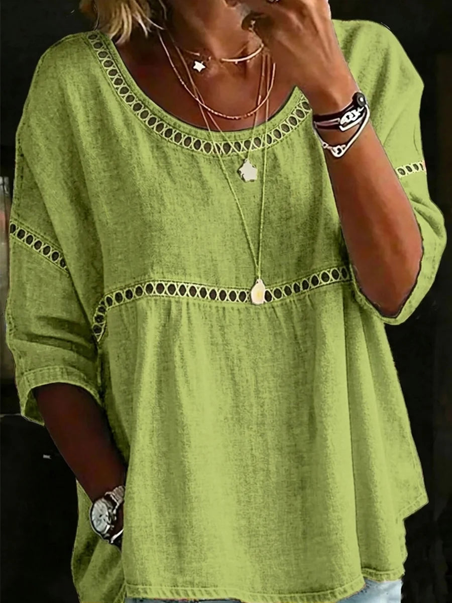 Newly arrived🔥 Casual loose linen blouse shirt for women in vintage style