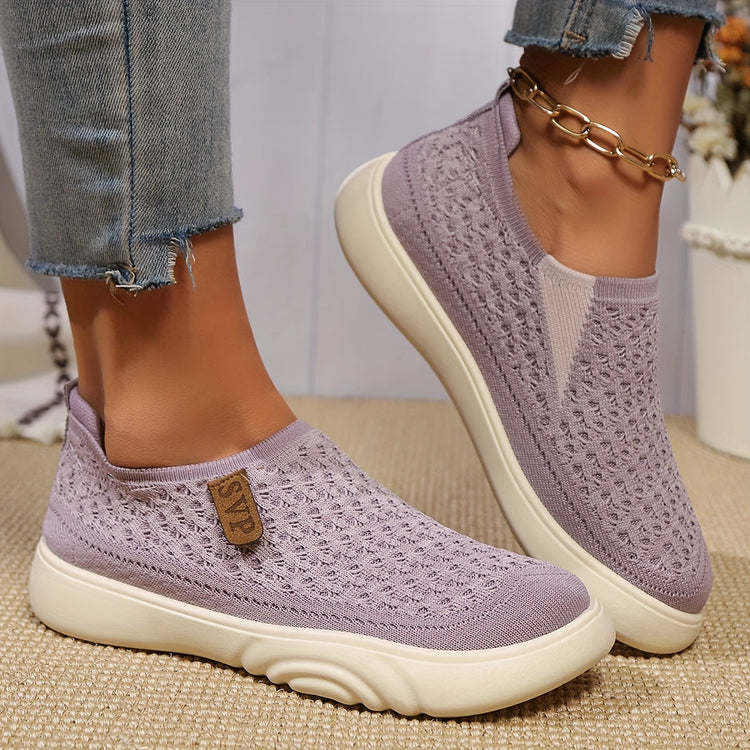 Knitted slip-on shoes