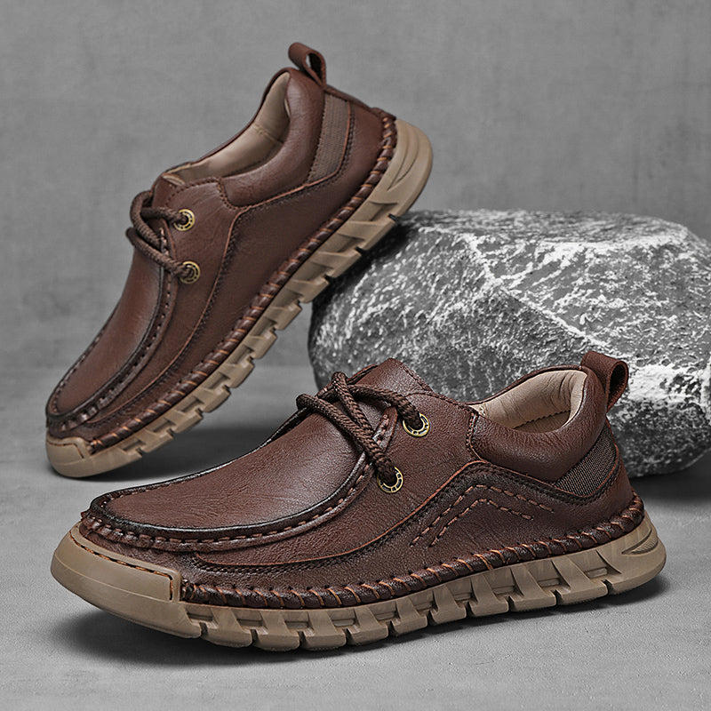 💥💥Men's Casual Comfortable Wear-Resistant Non-Slip Genuine Leather stitched Futian Shoes