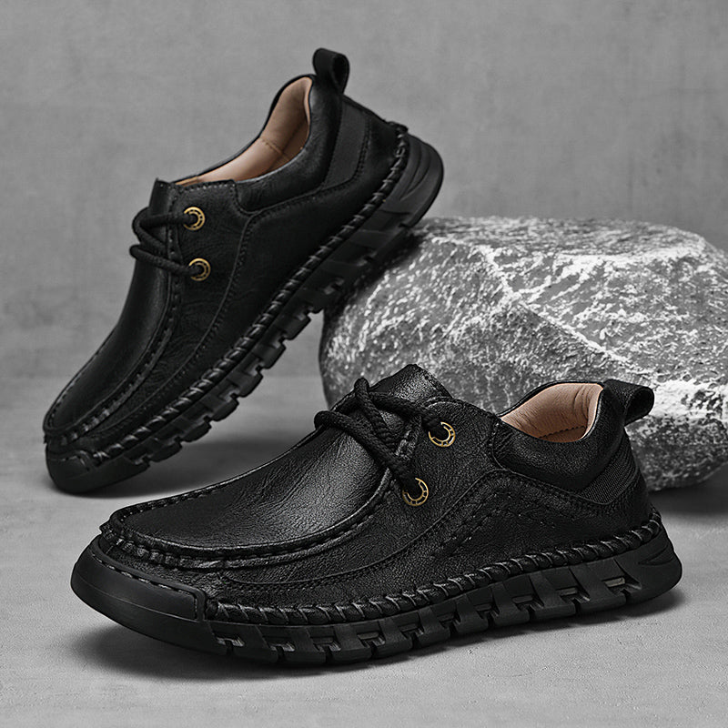 💥💥Men's Casual Comfortable Wear-Resistant Non-Slip Genuine Leather stitched Futian Shoes