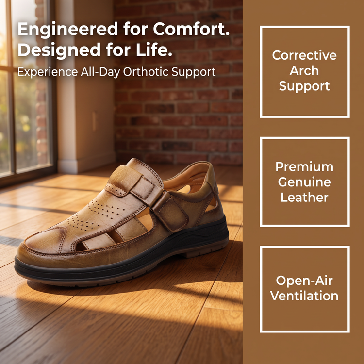 ⏰Last Day 70% OFF 🔥 TOPSFANO®Men's Genuine Leather Breathable Sandals
