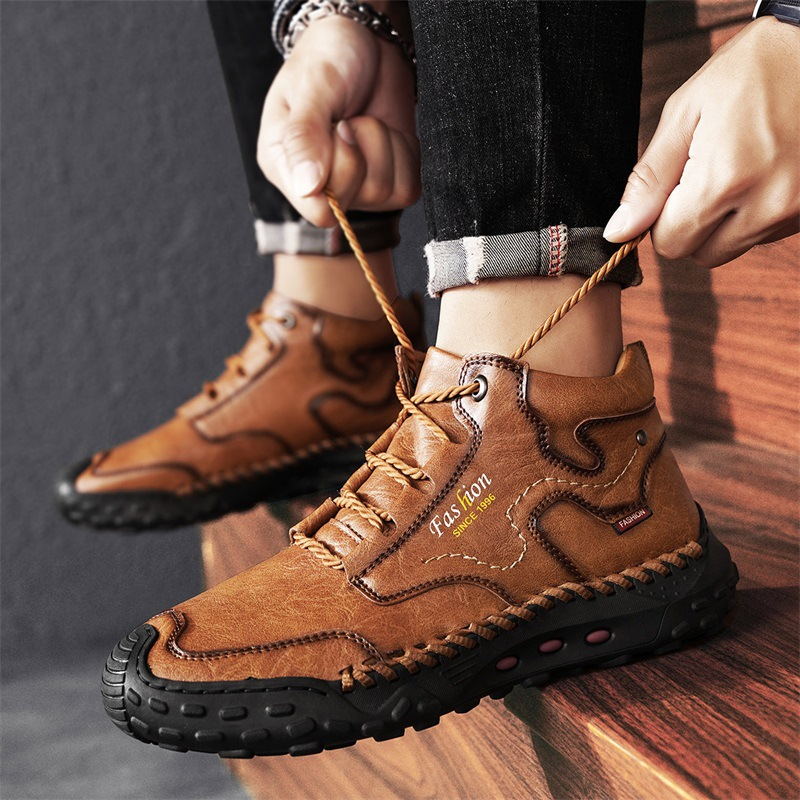 ⏰Last Day 70% OFF 🔥 Men's stitched Composite toe Cowhide Shoes Casual Shoes