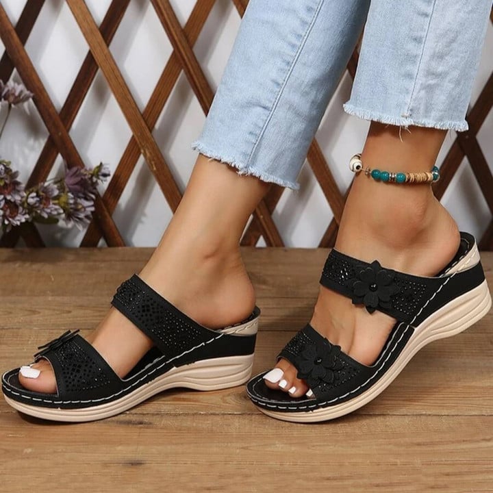⏰Last Day 70% OFF 🔥 Floral Wedge Platform Sandals