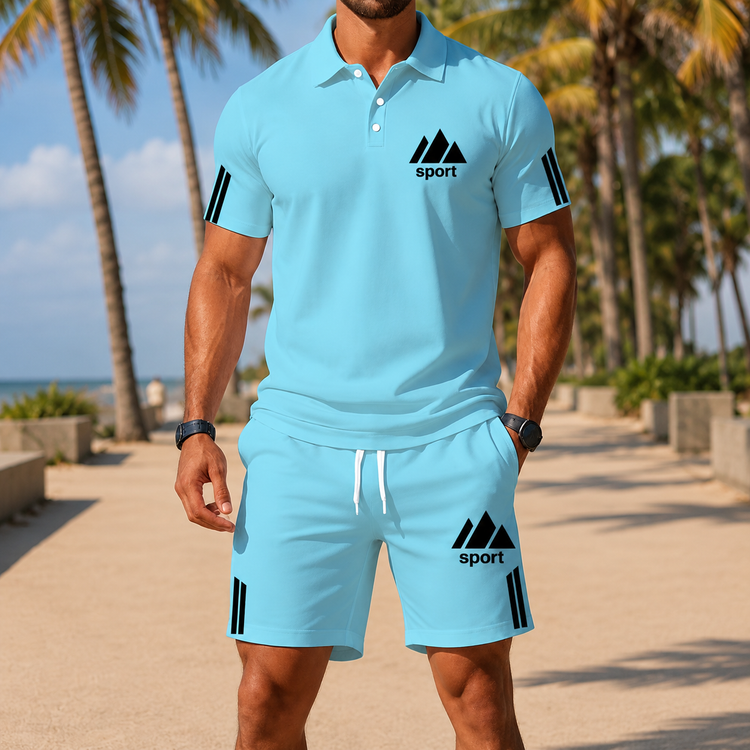 ⏰Last Day 70% OFF 🔥 Men's Summer Polo Shirt & Shorts Set
