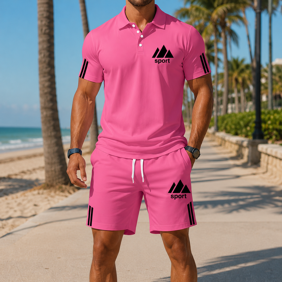 ⏰Last Day 70% OFF 🔥 Men's Summer Polo Shirt & Shorts Set