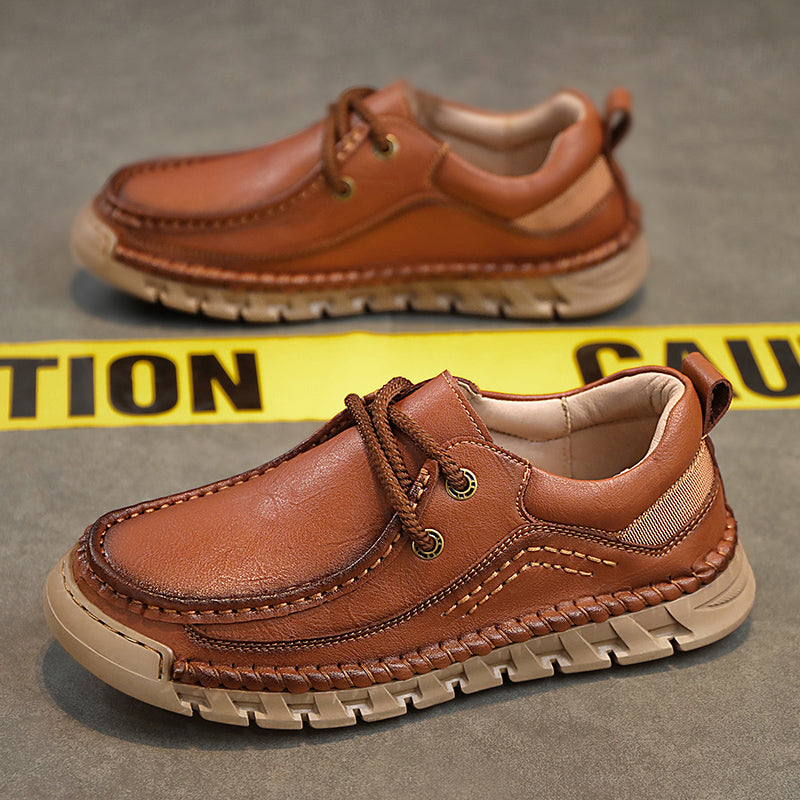 💥💥Men's Casual Comfortable Wear-Resistant Non-Slip Genuine Leather stitched Futian Shoes