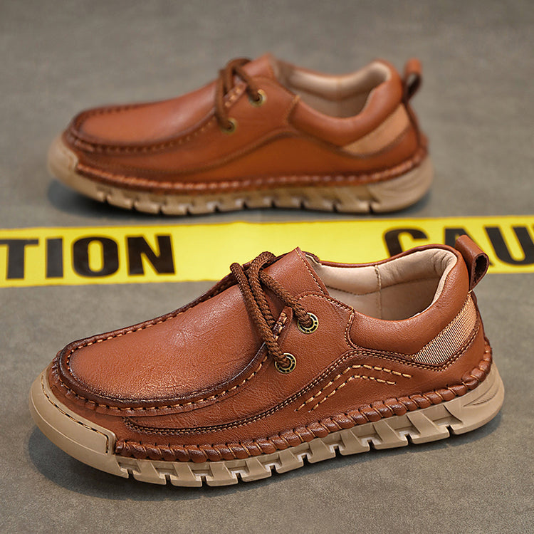 💥💥Men's Casual Comfortable Wear-Resistant Non-Slip Genuine Leather stitched Futian Shoes