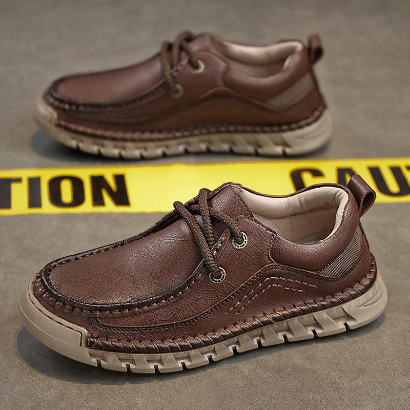 💥💥Men's Casual Comfortable Wear-Resistant Non-Slip Genuine Leather stitched Futian Shoes