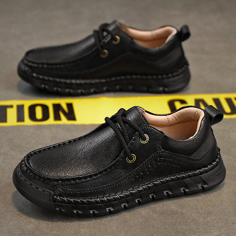 💥💥Men's Casual Comfortable Wear-Resistant Non-Slip Genuine Leather stitched Futian Shoes