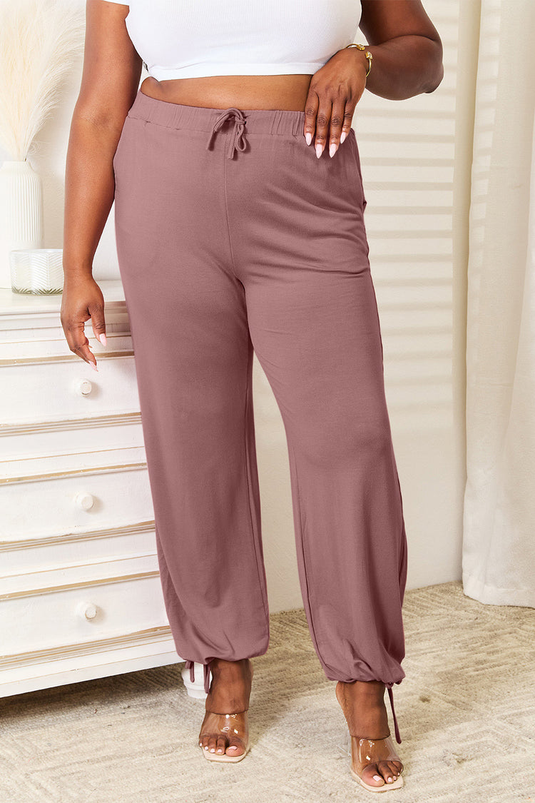 Damen-Loungehose aus weichem Rayon mit Kordelzug