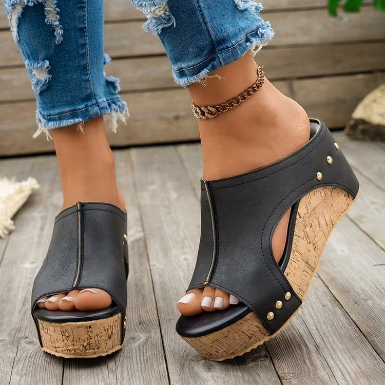 norvellora women's sandals with padded wedge heel